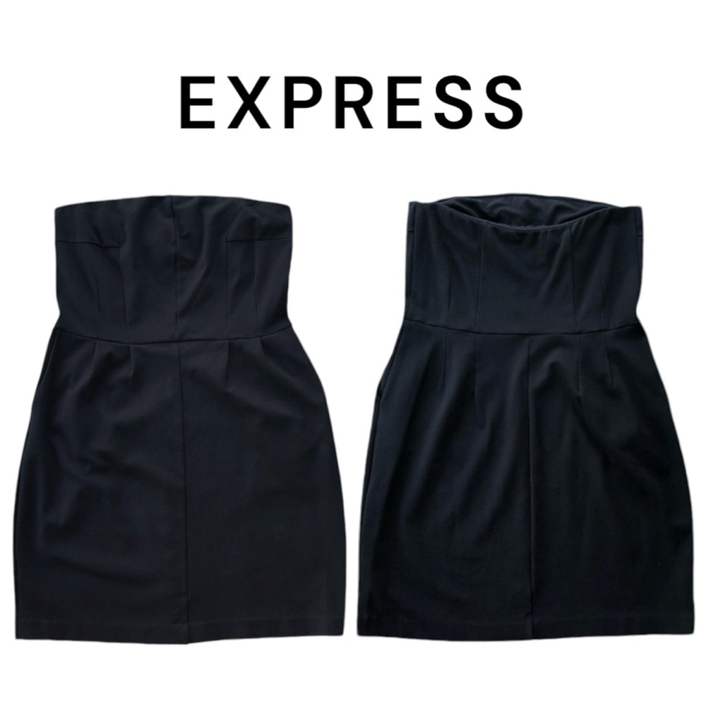 Express Black Strapless Dress